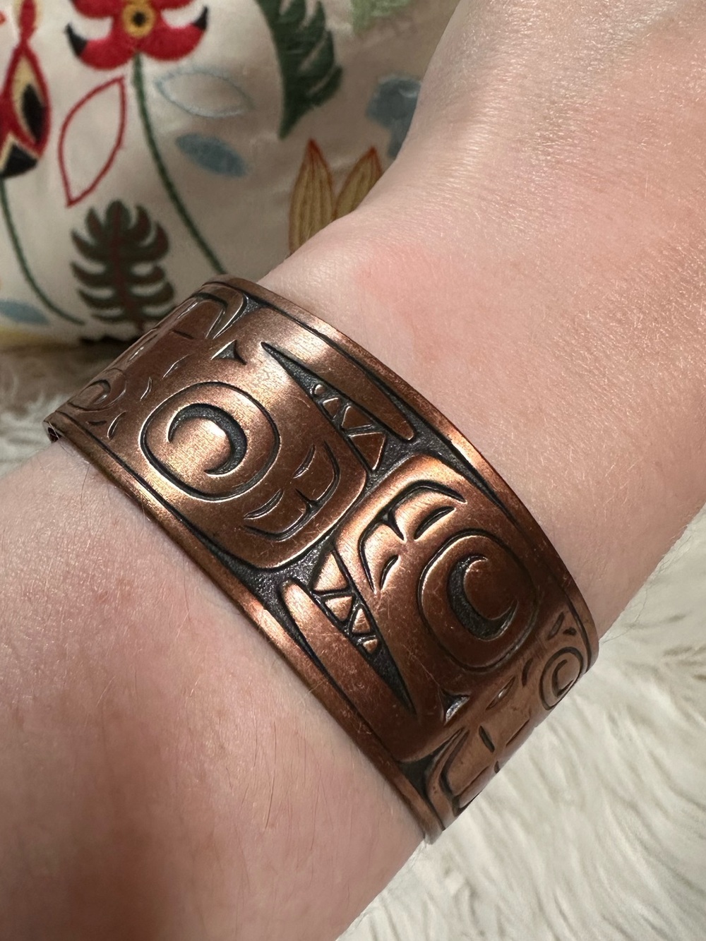 Bell Trading Post • Vintage Solid Copper Native American Cuff Bracelet